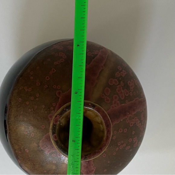 Vintage Vase The Potter’s Craft Sigma Tastesetter Japan drip glass brown 4.5” - Picture 9 of 16